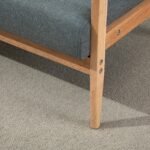 Modernaus dizaino dvivietė sofa su lininio audinio apmušalais