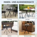 Apvalus plieninis lauko valgomojo stalas, atsparus oro sąlygoms, Ø60 cm