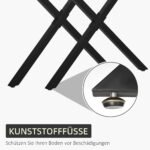 Dvi plieninės X formos stalo kojos 72 cm