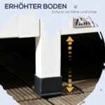 Dviaukštis lauko kačių namelis su pakeltu dugnu