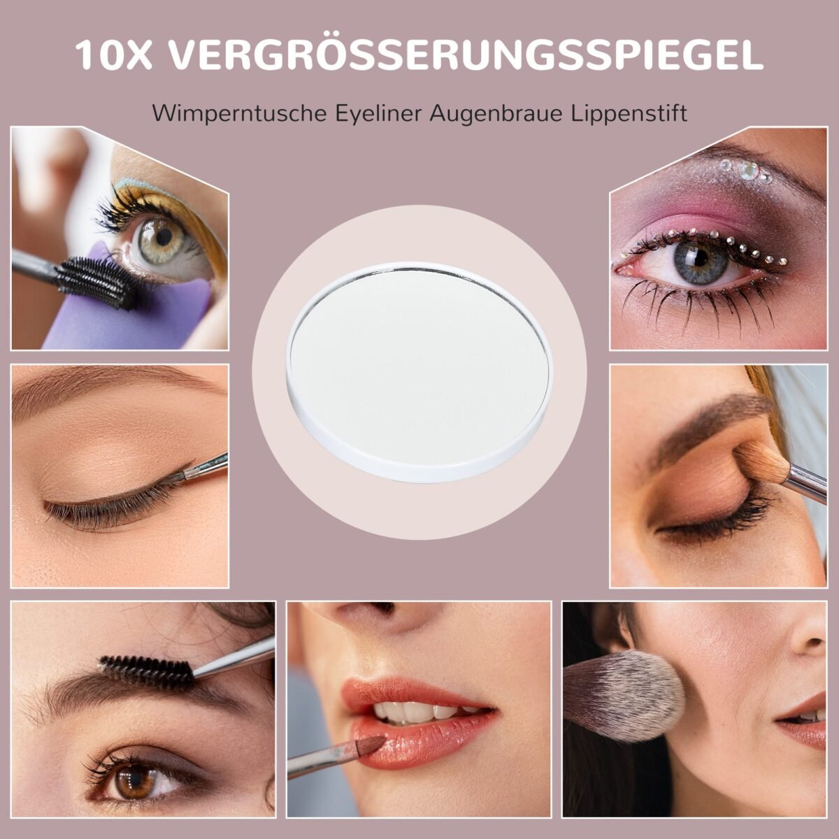 LED makiažo veidrodis su reguliuojamu apšvietimu ir USB jungtimi