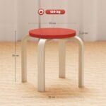 4 sukraunamos beržo faneros taburetės su veltinio padukais