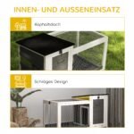 Medinė triušių triušidė su ratukais ir lauko aptvaru