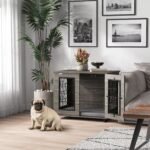 Šunų boksas su viršutine lentyna ir patogia pagalvėle iki 20 kg