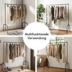 Tvirta drabužių kabykla su ratukais