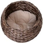 Vandens hiacinto pintas kačių krepšys su pagalvėle