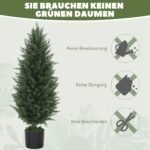 UV spinduliams atsparus 90 cm aukščio dirbtinių kiparisų dviejų dalių rinkinys