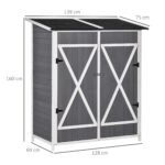 Sodo sandėliukas su darbastaliu ir bituminiu stogu