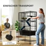 5 lygių narvas graužikams su neslystančiomis rampomis