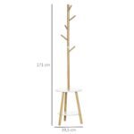 Skandinaviško dizaino drabužių kabykla su integruotu staliuku