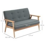 Modernaus dizaino dvivietė sofa su lininio audinio apmušalais
