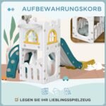 Vaikų čiuožykla 4 viename su krepšinio lanku