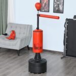 Bokso treniruočių stovas su refleksiniu kamuoliu ir 360° besisukančia juosta