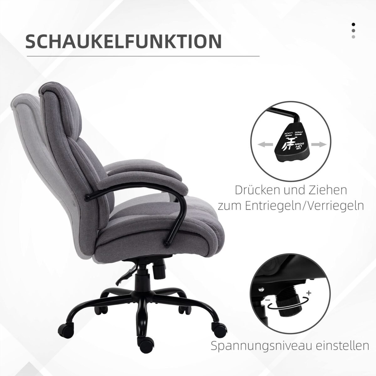 Ergonominė biuro kėdė iki 220 kg apkrova