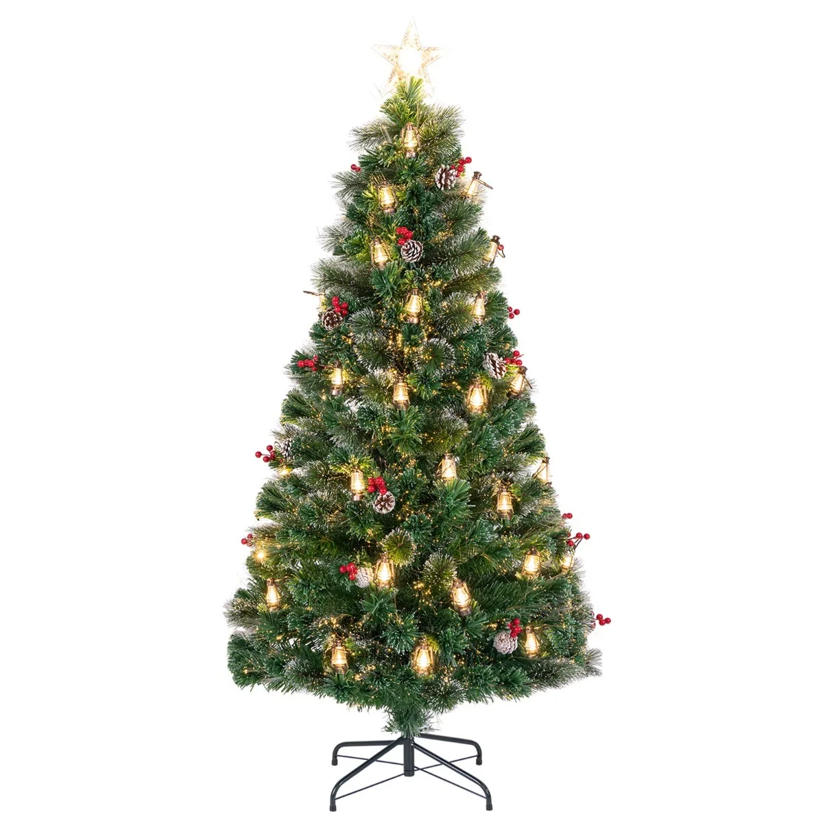 CM24827DE Kalėdinė eglutė su LED apšvietimu ir dirbtiniu sniegu 180 cm (Žalia)