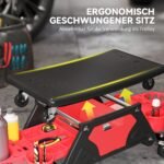 Dirbtuvių kėdė su ratukais ir įrankių skyriais