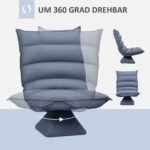 Žemas poilsio krėslas su 360° pasukimu ir reguliuojamu atlošu