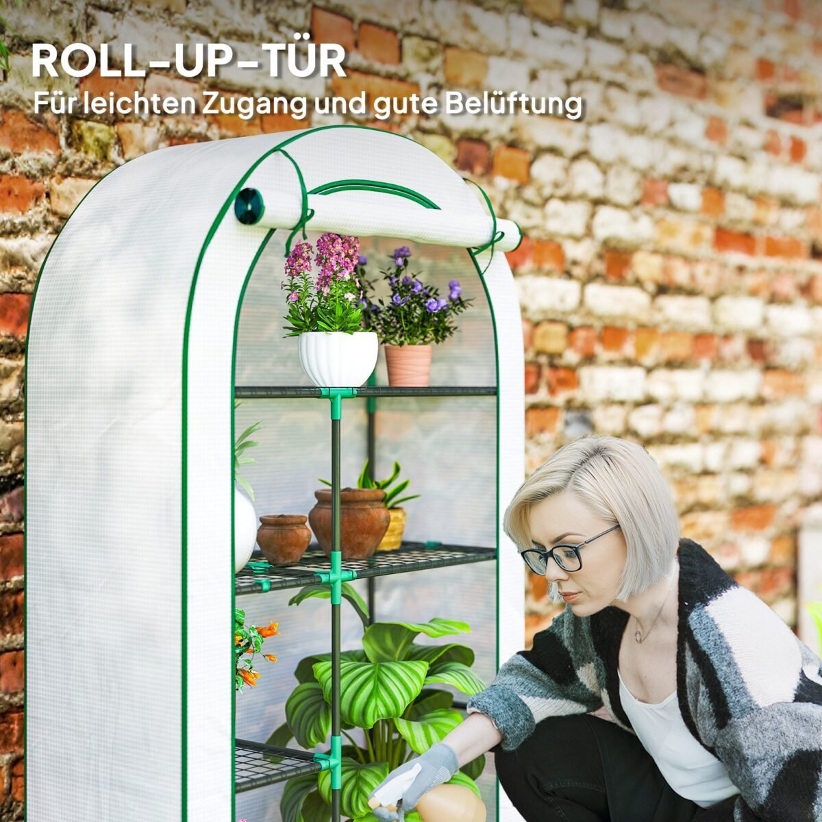 Nešiojamas 4 pakopų mini šiltnamis – 100x45x160 cm