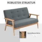 Modernaus dizaino dvivietė sofa su lininio audinio apmušalais