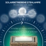 Saulės energijos pastatomas lauko šviestuvas su ratanų imitacija