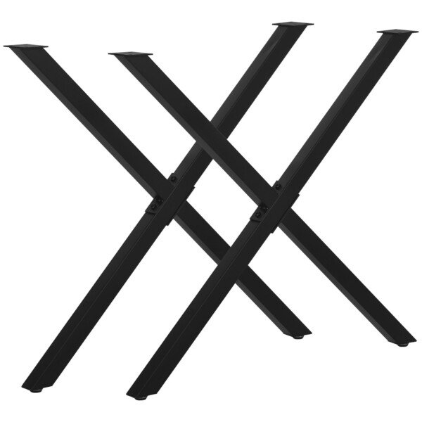 Dvi plieninės X formos stalo kojos 72 cm