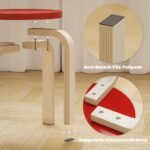 4 sukraunamos beržo faneros taburetės su veltinio padukais