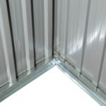 Plieninis sodo sandėliukas su nuožulniu stogu ir rakinamomis durimis