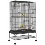 Paukščių narvas su išimamu dugno padėklu ir atviru viršumi