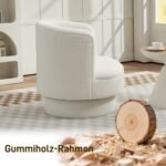 Pasukamas fotelis su kaučiukmedžio rėmu