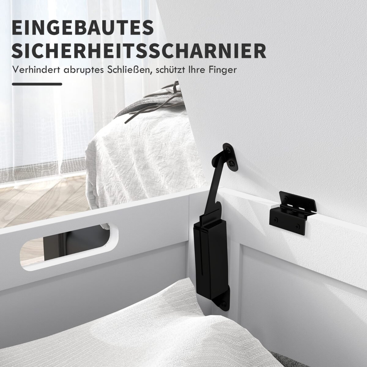 MDF daiktadėžė su saugiu dangčiu ir dviem rankenomis