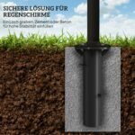 Įbetonuojamas metalinis skėčio stovas