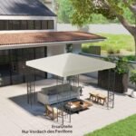 Paviljono atsarginis stogas 3 x 3 m su vandens nutekėjimo angomis ir UPF30+ apsauga