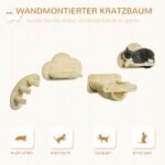 Pliušinis sieninis kačių laipiojimo komplektas su hamaku ir platformomis