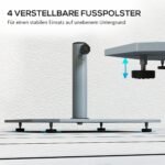 Kvadratinis metalinis skėčio stovas su reguliuojamu laikikliu 18,5 kg