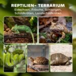 Stiklinis roplių terariumas su pakeltu, vandeniui atspariu dugnu ir saugiu užraktu