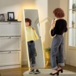 Berėmis viso kūno veidrodis su reguliuojamu LED apšvietimu ir jutikliniu valdymu 40 x 150 cm