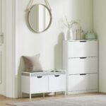 Siaura batų spintelė su 3 atverčiamais stalčiais talpinanti iki 12 porų batų