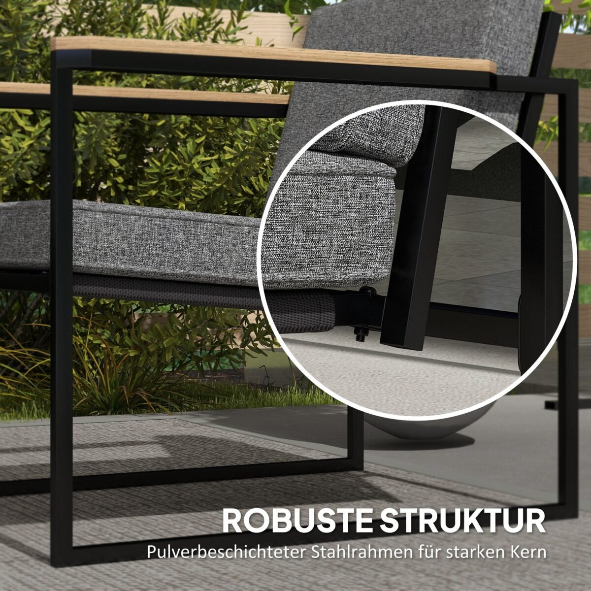 Sodo baldų komplektas 4 asmenims atsparus oro sąlygoms