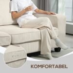 Trivietė sofa su kordiniu apmušalu ir spyruokliniu sėdynės pagrindu