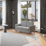 Lininė dvivietė sofa su nuimamais užvalkalais
