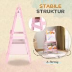 Vaikiškas dvipusis dailės molbertas su popieriaus laikikliu ir piešimo lentomis