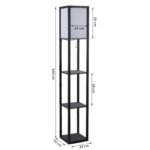 Pastatomas šviestuvas su trimis lentynomis