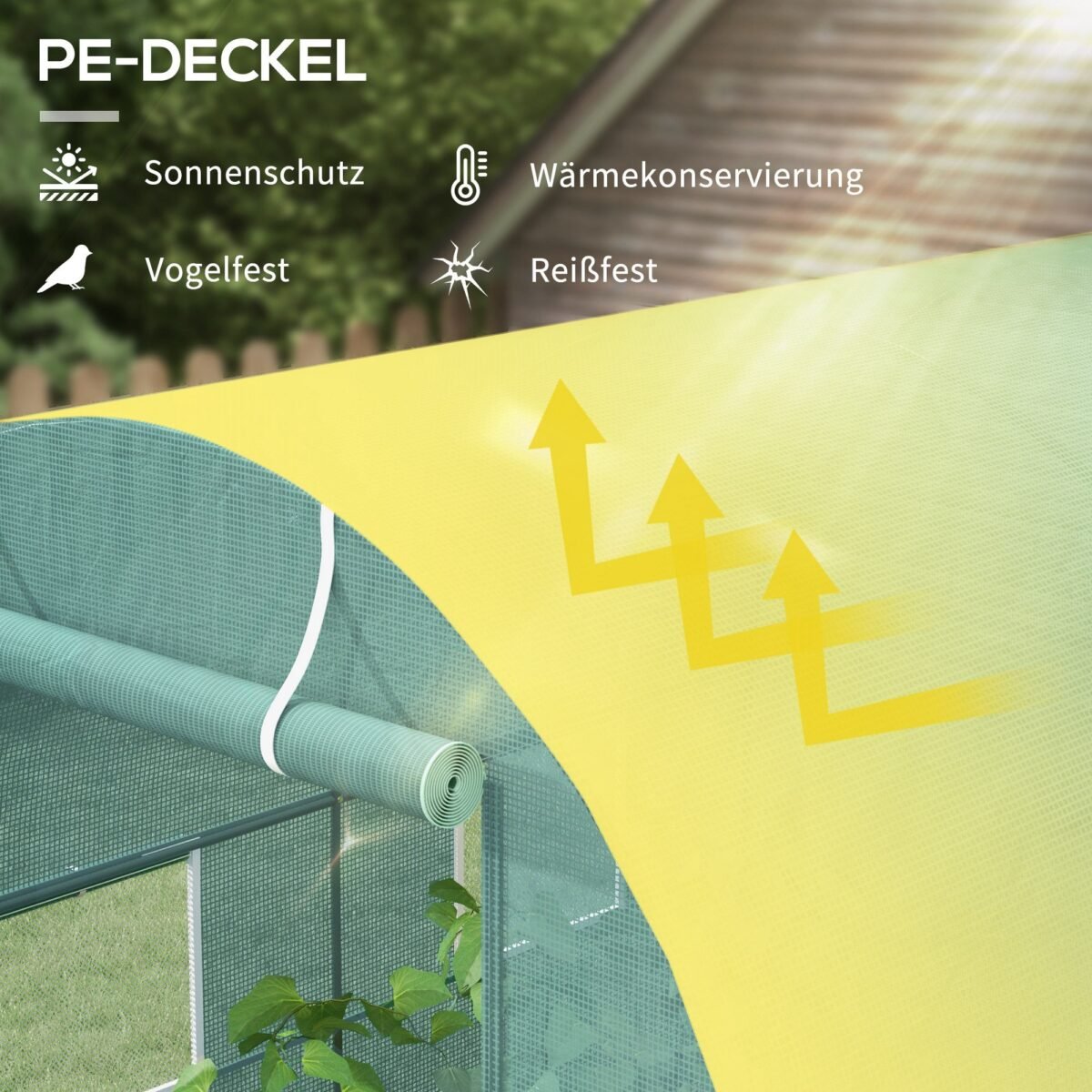 Plėvelinis šiltnamis 245x200x198 cm su cinkuoto plieno rėmu, durimis ir 4 vėdinimo langais