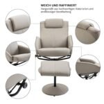 360° pasukamas relaksacinis krėslas su pakoju ir reguliuojamu atlošu