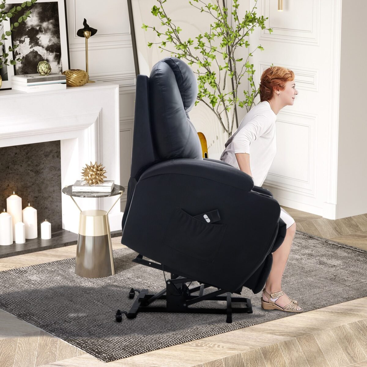 Elektrinis poilsio krėslas su pakėlimo ir atlošimo funkcija