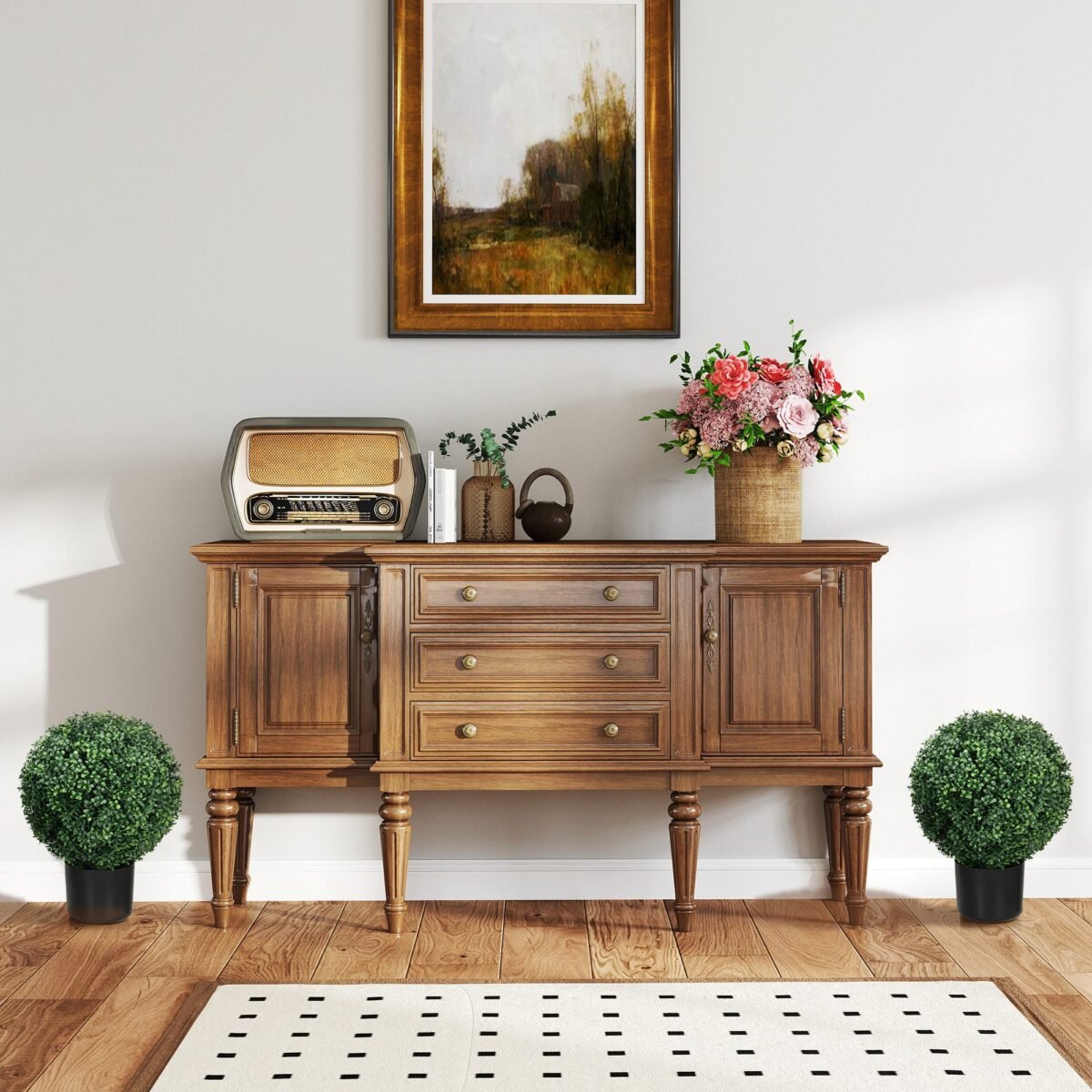 Dirbtinis rutulinis buksmedis, 52x40 cm, 2 vnt.