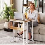 Sulankstomas rašomasis stalas su šoninio staliuko funkcija ir ratukais