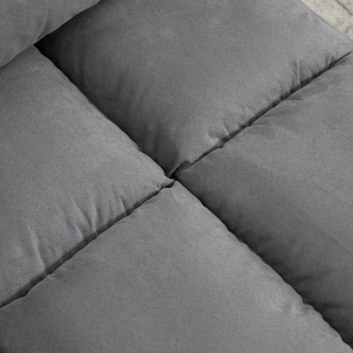 Grindų sofa-lova su reguliuojamu atlošu ir galvos atrama