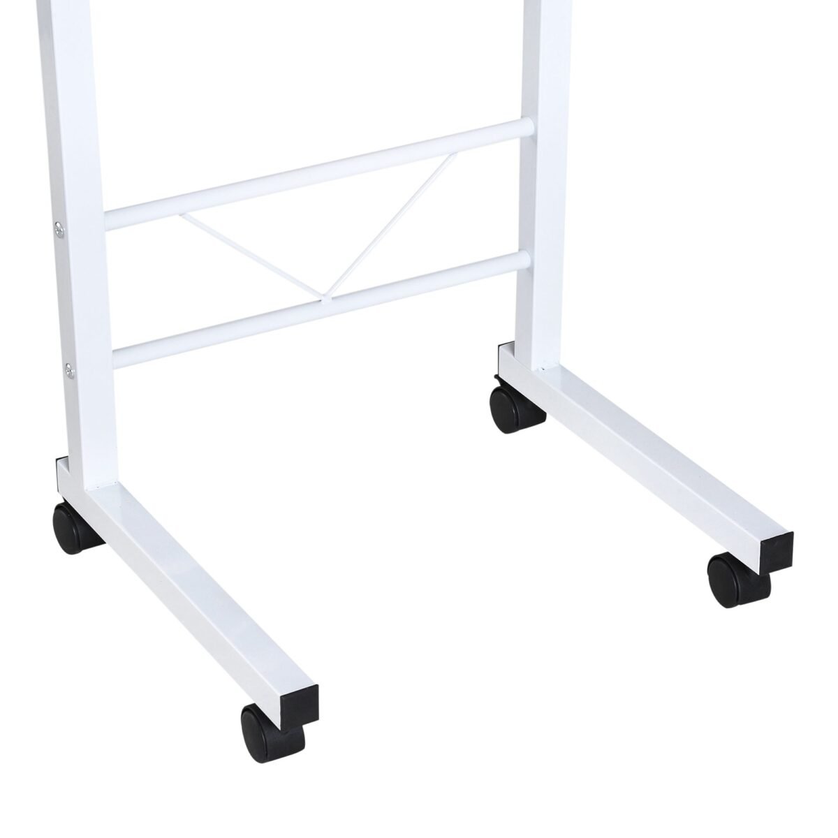 Reguliuojamo aukščio C formos šoninis staliukas su ratukais