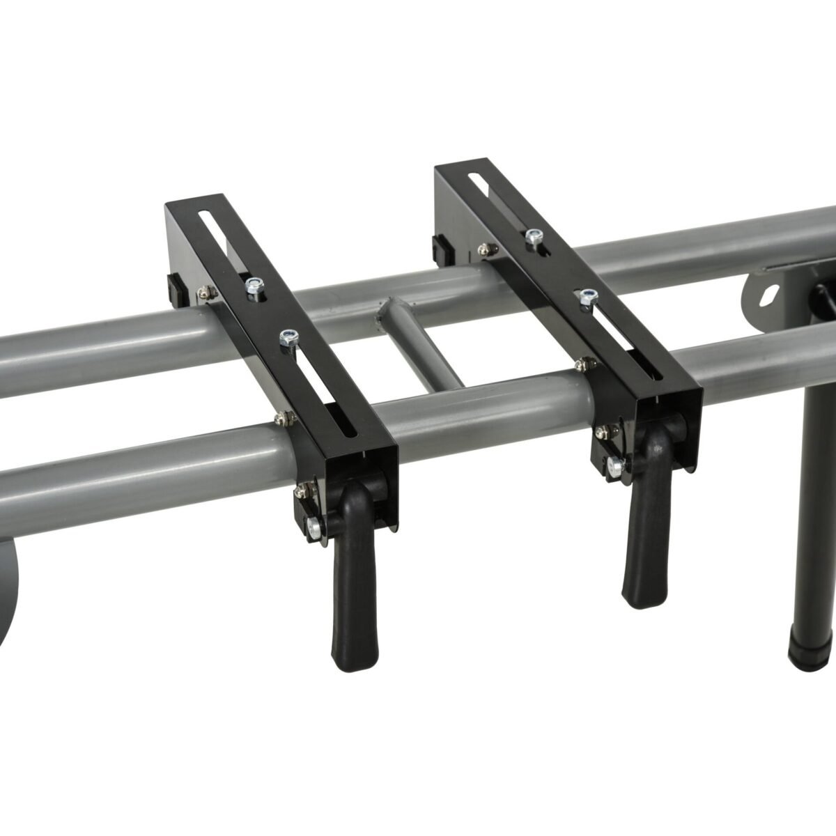 Sulankstomas pjovimo staklių stovas su ratukais ir reguliuojamomis atramomis